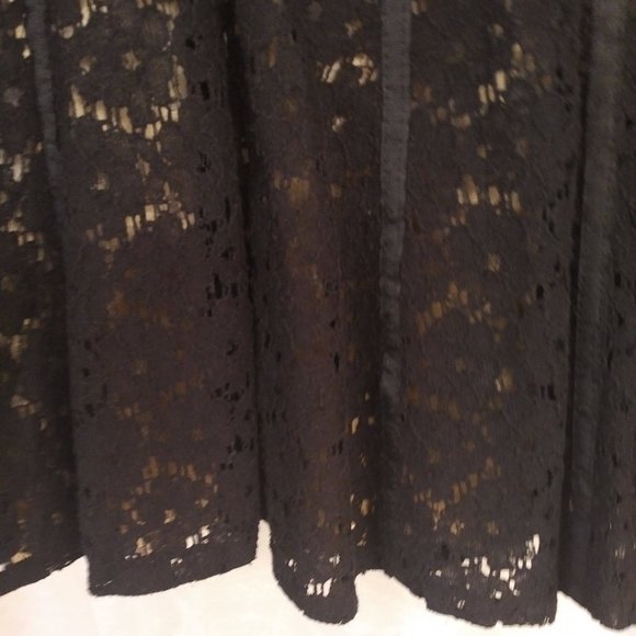 NWOT Femme de Carriere Black & Gold Lace Skirt, Fit & Flare, S - Picture 6 of 8
